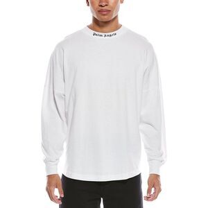 Palm Angels Mens  Doubled Logo Over T-Shirt, White